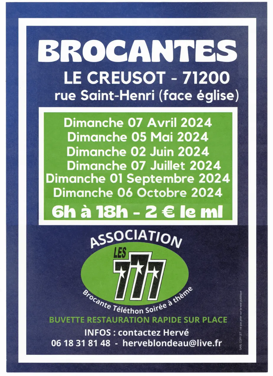 Brocantes 71 - Brocante - Les 777 - Le Creusot (71)