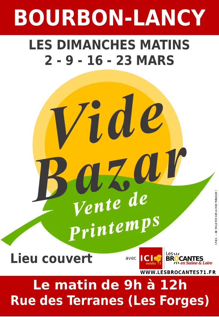 Vide Bazar - Bourbon-Lancy 71 | Brocante 71 - Vide-Grenier 71 - Puces 71