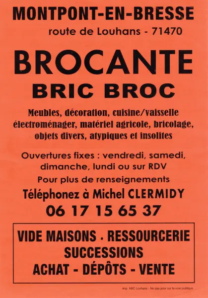 Brocantes 71 - Bric Broc de la Gare - Montpont-en-Bresse (71)