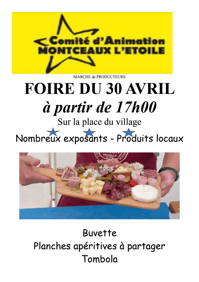 Foire du 30 Avril - Montceaux-l'Etoile 71 | Brocante 71 - Vide-Grenier 71 - Puces 71