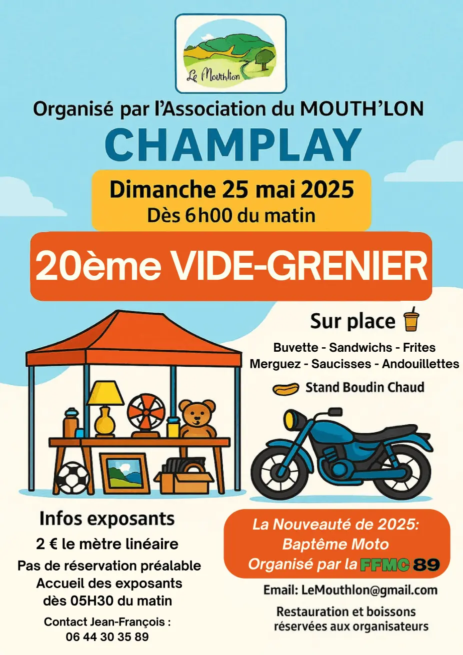 Vide-grenier Champlay 89 - Yonne 89 | Brocante 89 - Vide-Grenier 89 - Puces 89