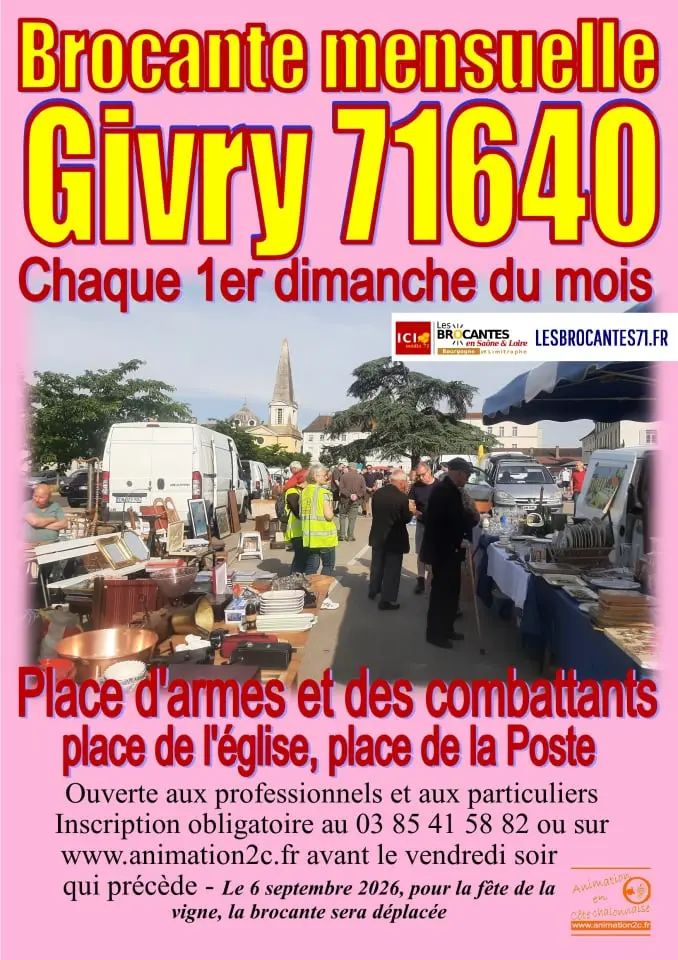 Brocante mensuelle - Givry 71 | Brocante 71 - Vide-Grenier 71 - Puces 71