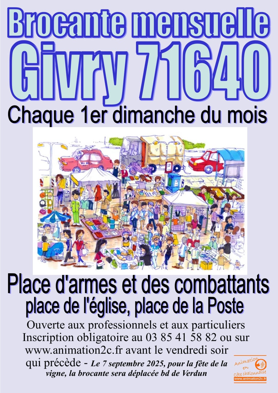 Brocante mensuelle - Givry 71 | Brocante 71 - Vide-Grenier 71 - Puces 71