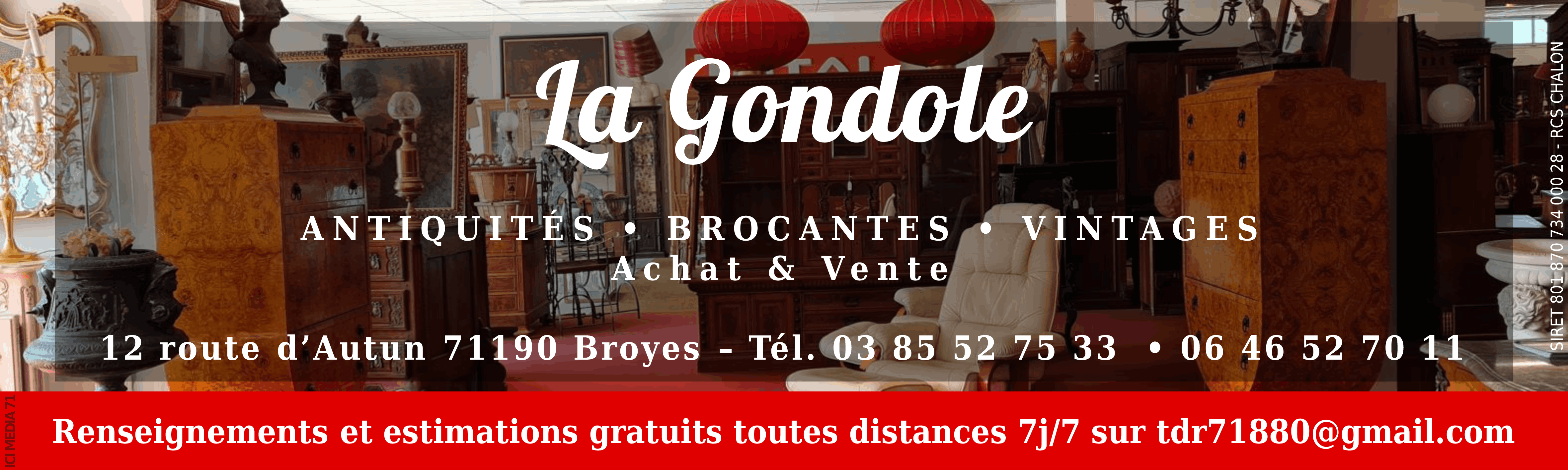 Visuel Antiquité La Gondole - Broyes 71