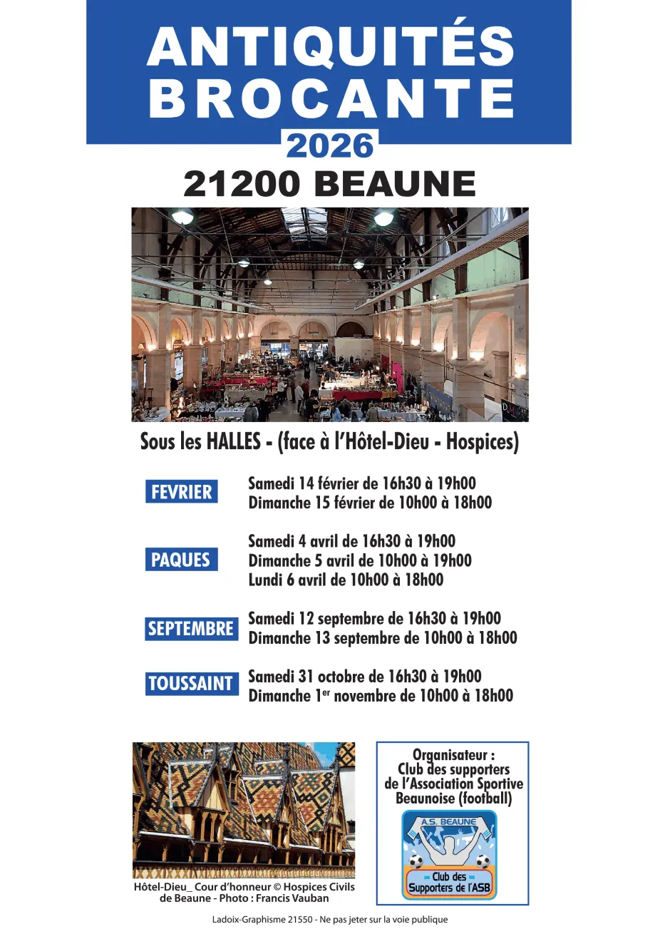 Antiquités Côte d'Or 21 - Les Halles de Beaune - Beaune 21  | Brocante 21 - Vide-Grenier 21 - Puces 21