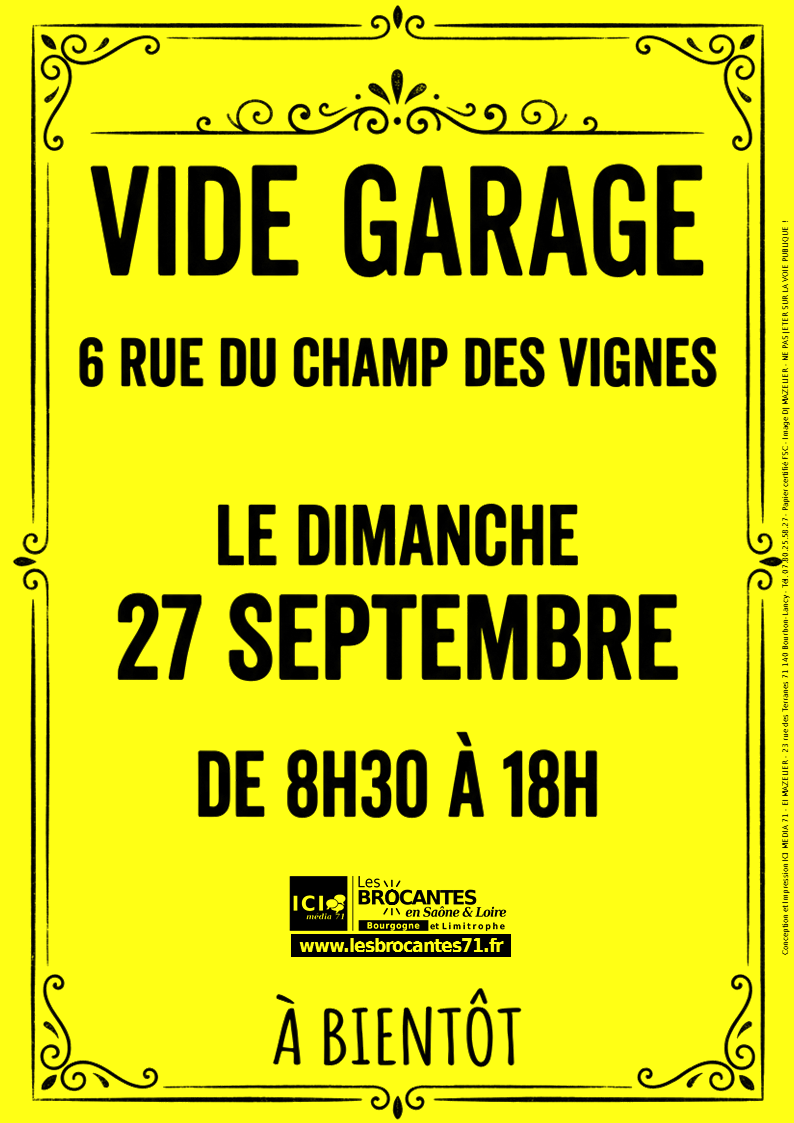 Vide Garage Bourbon Lancy 71 | Brocante 71 - Vide-Grenier 71 - Puces 71 