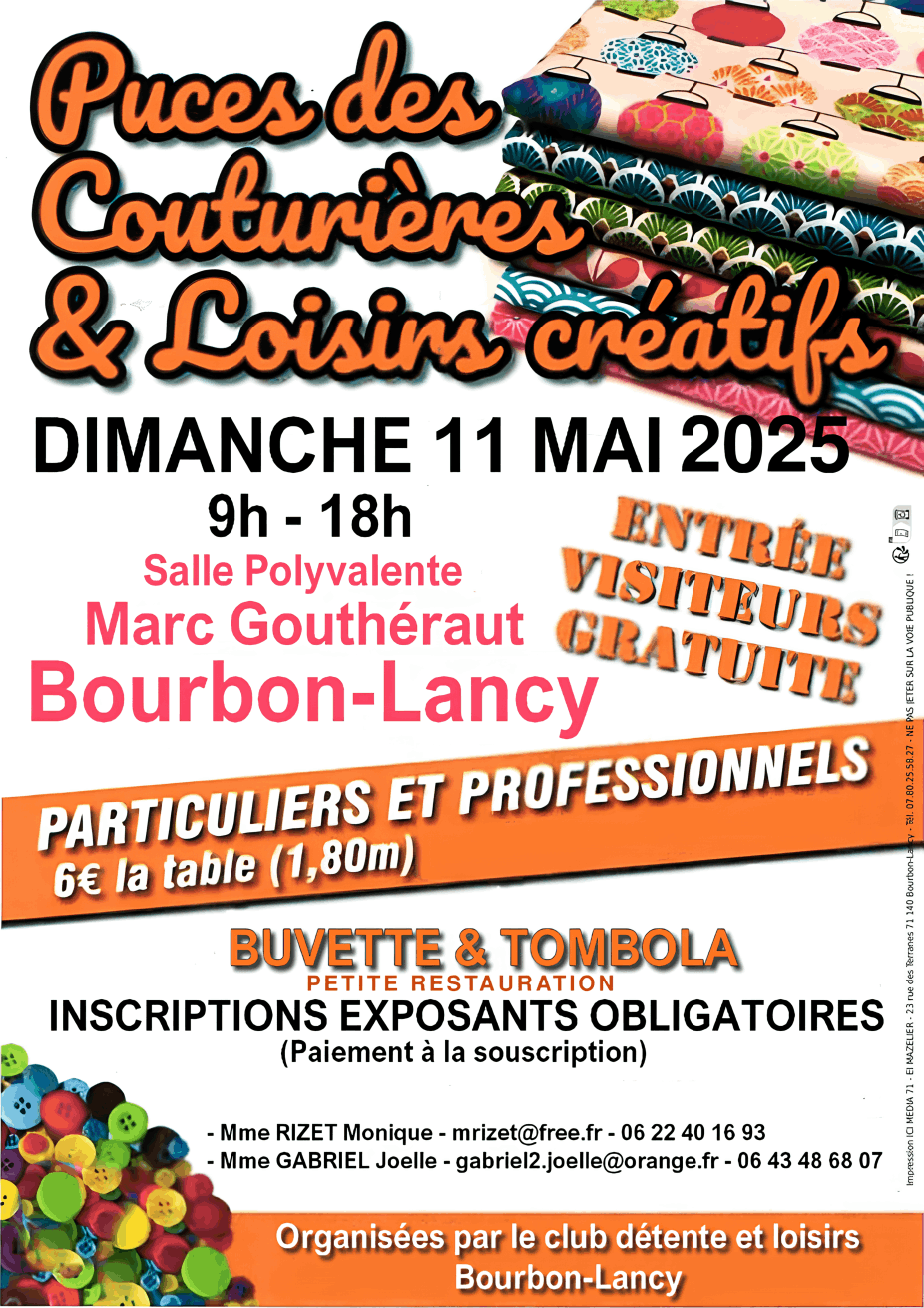 Puces des Couturières - Bourbon-Lancy 71 | Brocante 71 - Vide-Grenier 71 - Puces 71